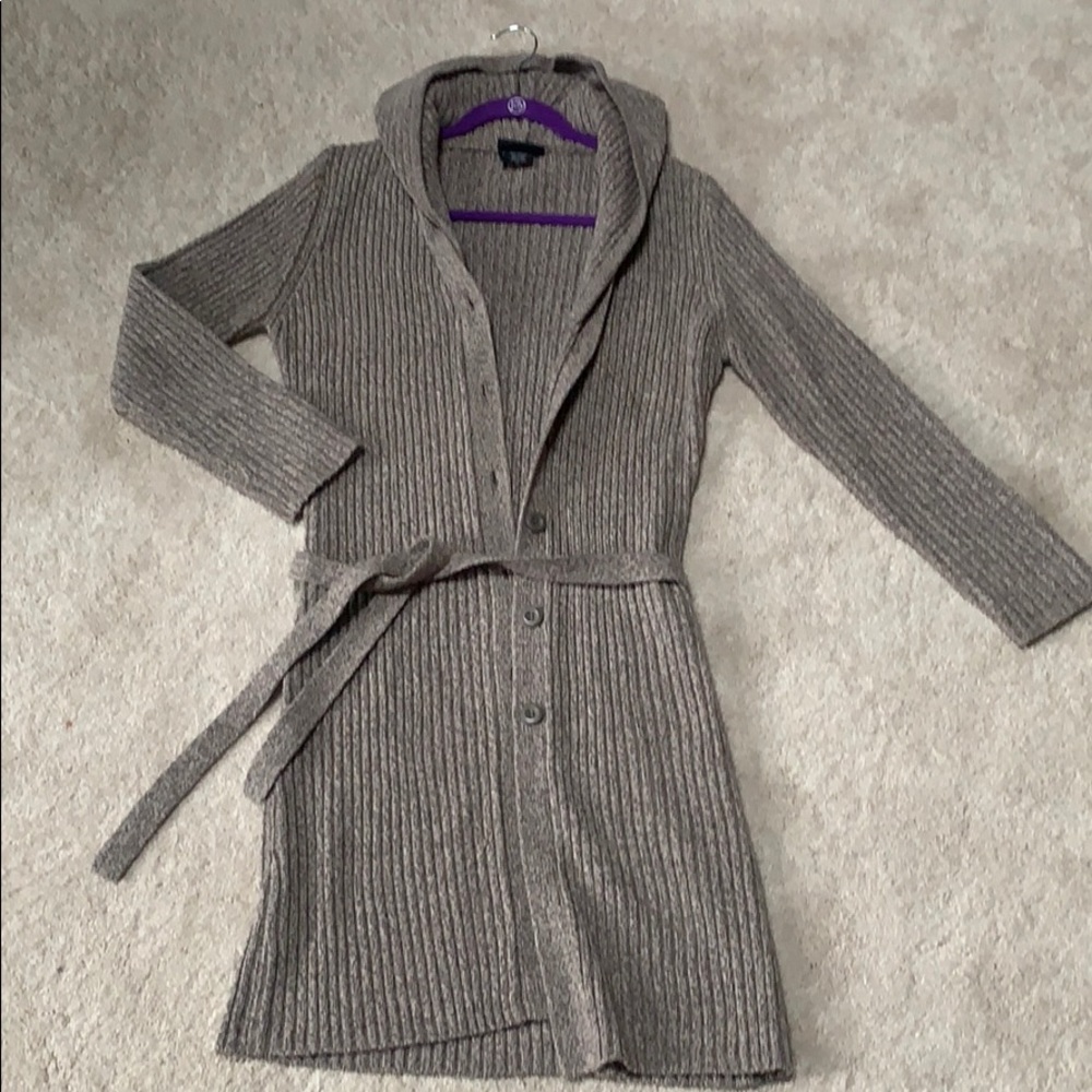 Long hooded sweater